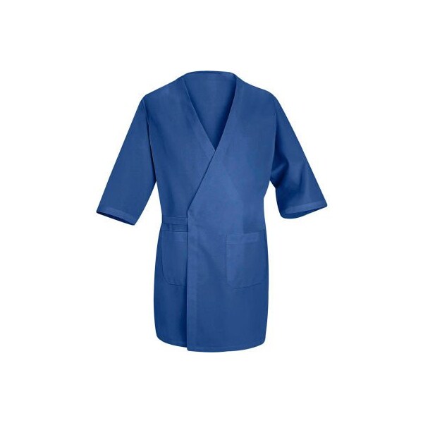 Vf Imagewear Red Kap¬Æ Collarless Butcher Wrap, Royal Blue, Polyester/Combed Cotton, XL WP10RBRGXL